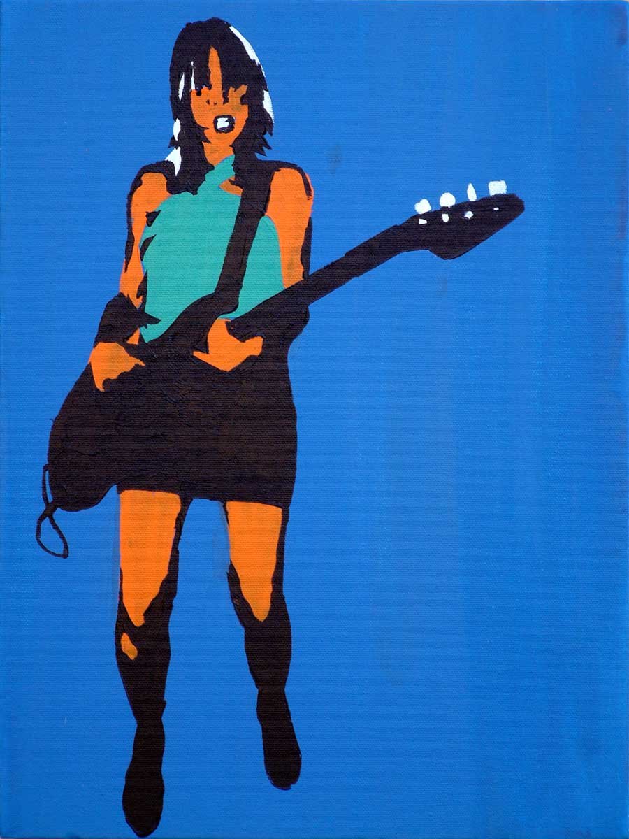 Pop art kim gordon on blue